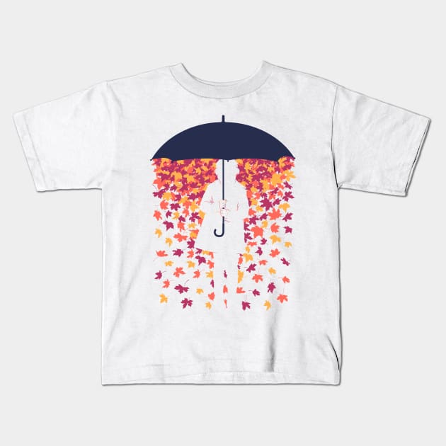 Autumn Rain Kids T-Shirt by khairulanam87